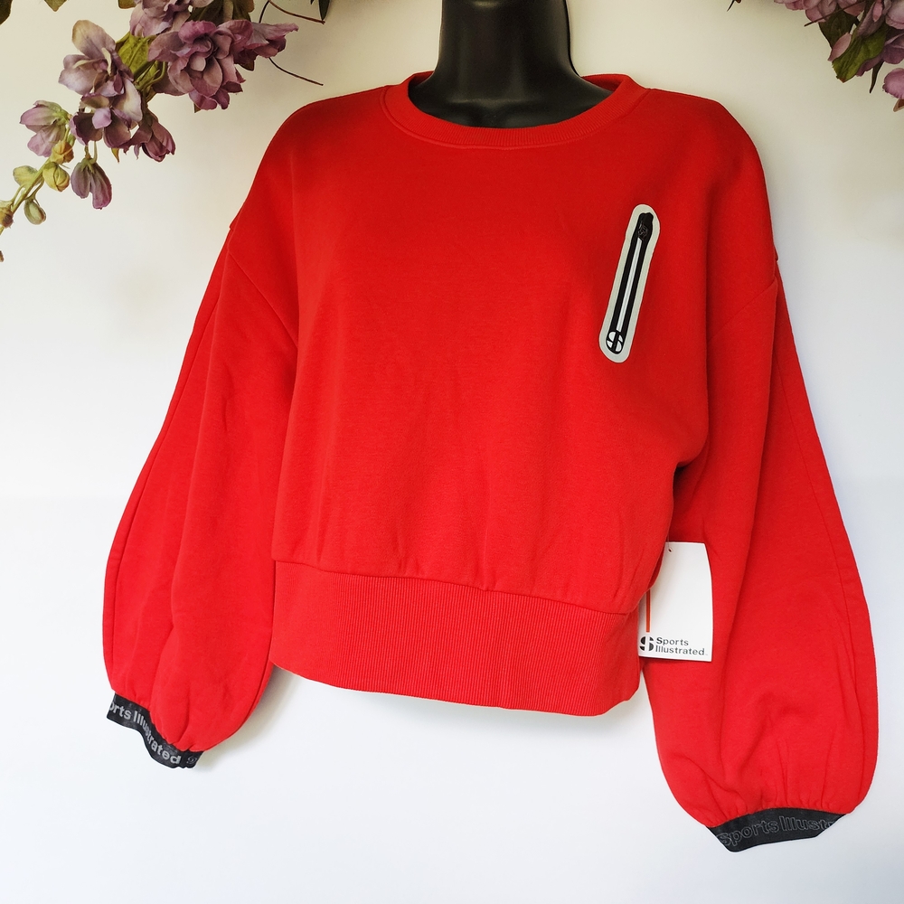 2015 Sports Illustrated Red Crop Sweater NWT Womens‎ Size Large